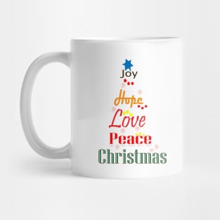 Joy Hope Love Peace Christmas Mug